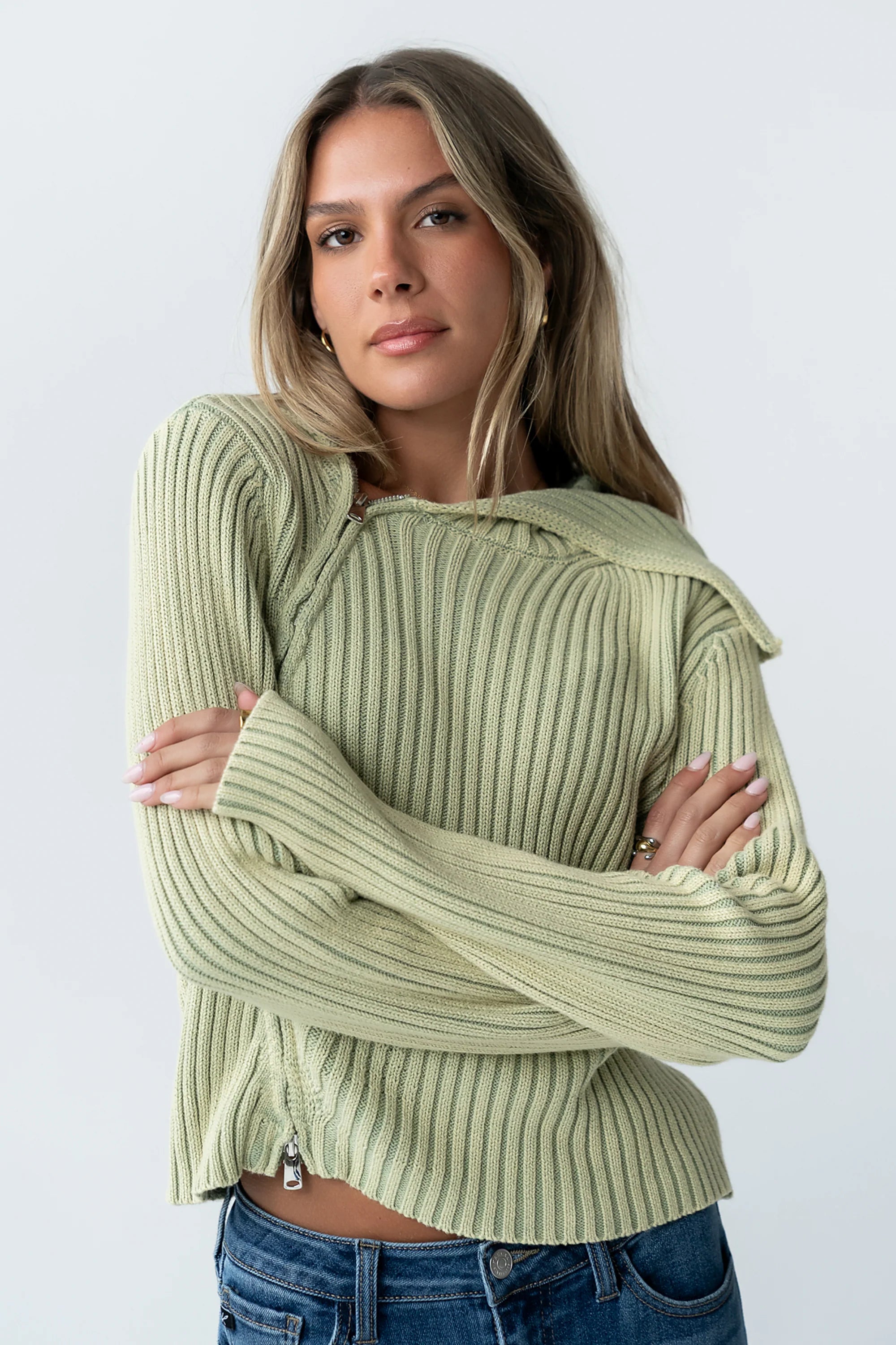 Beth Knit Jacket in Green