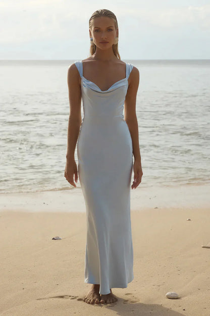Margot Cowl Neck Satin Maxi Dress