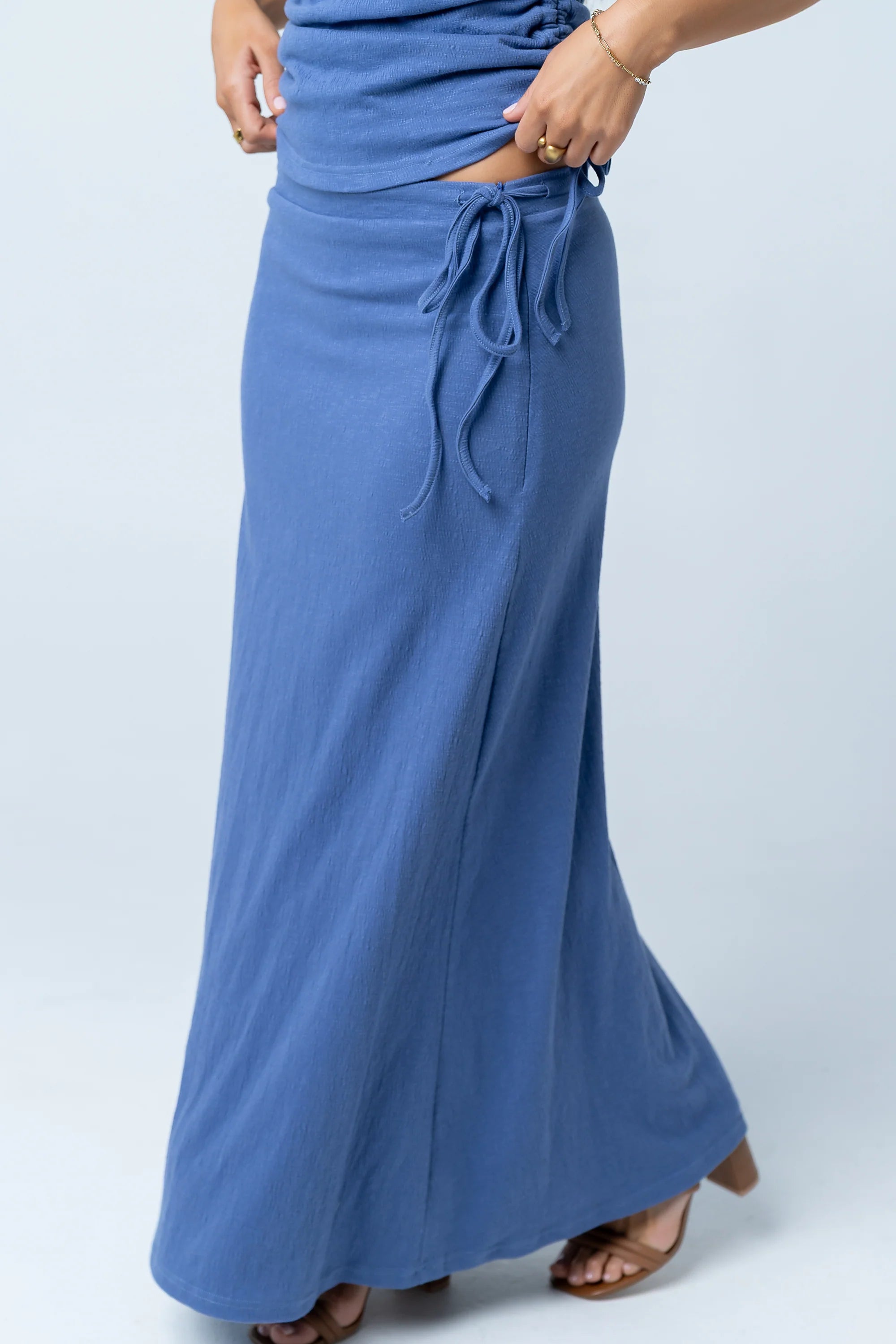 Freda Maxi Skirt in Blue