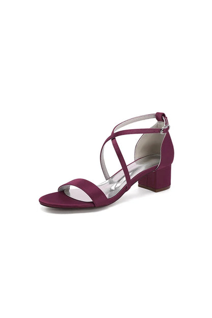 Open Toe Hollow Out Chunky Heels