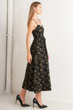 GARDEN OPERA BLACK BROWN MIDI DRESS FINAL SALE