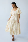 Amy Floral Maxi Dress in Yellow