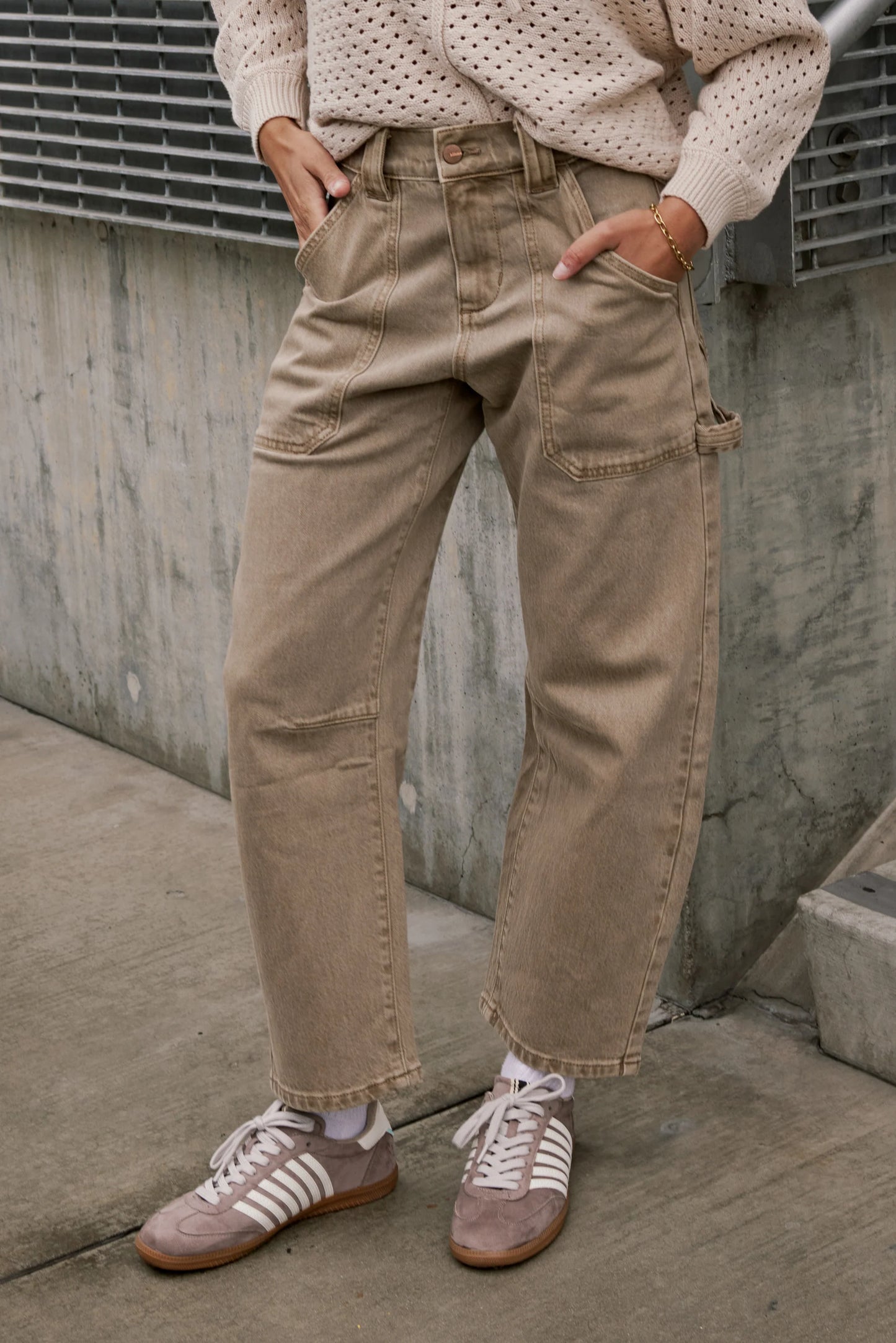 Scottie Barrel Jeans in Tan FINAL SALE