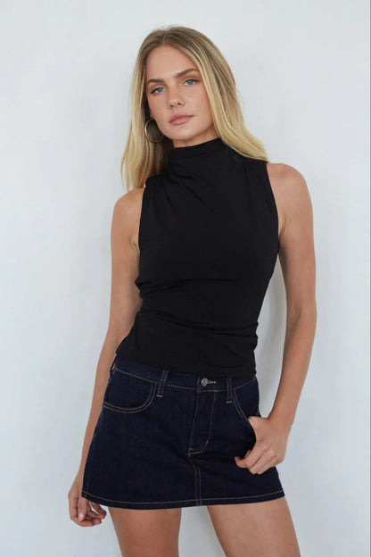 Lorde High Neck Tie Back Top