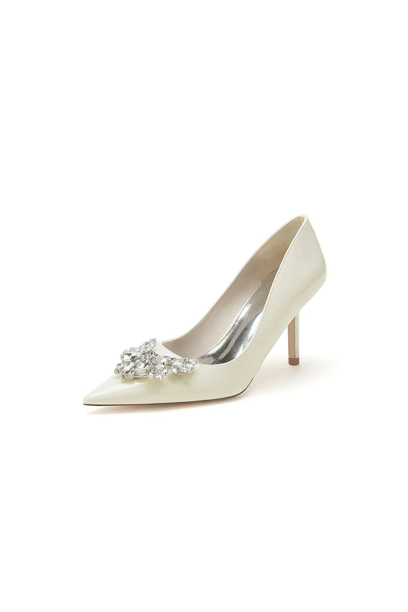 Shiny High Heels with Crystal Embellishments