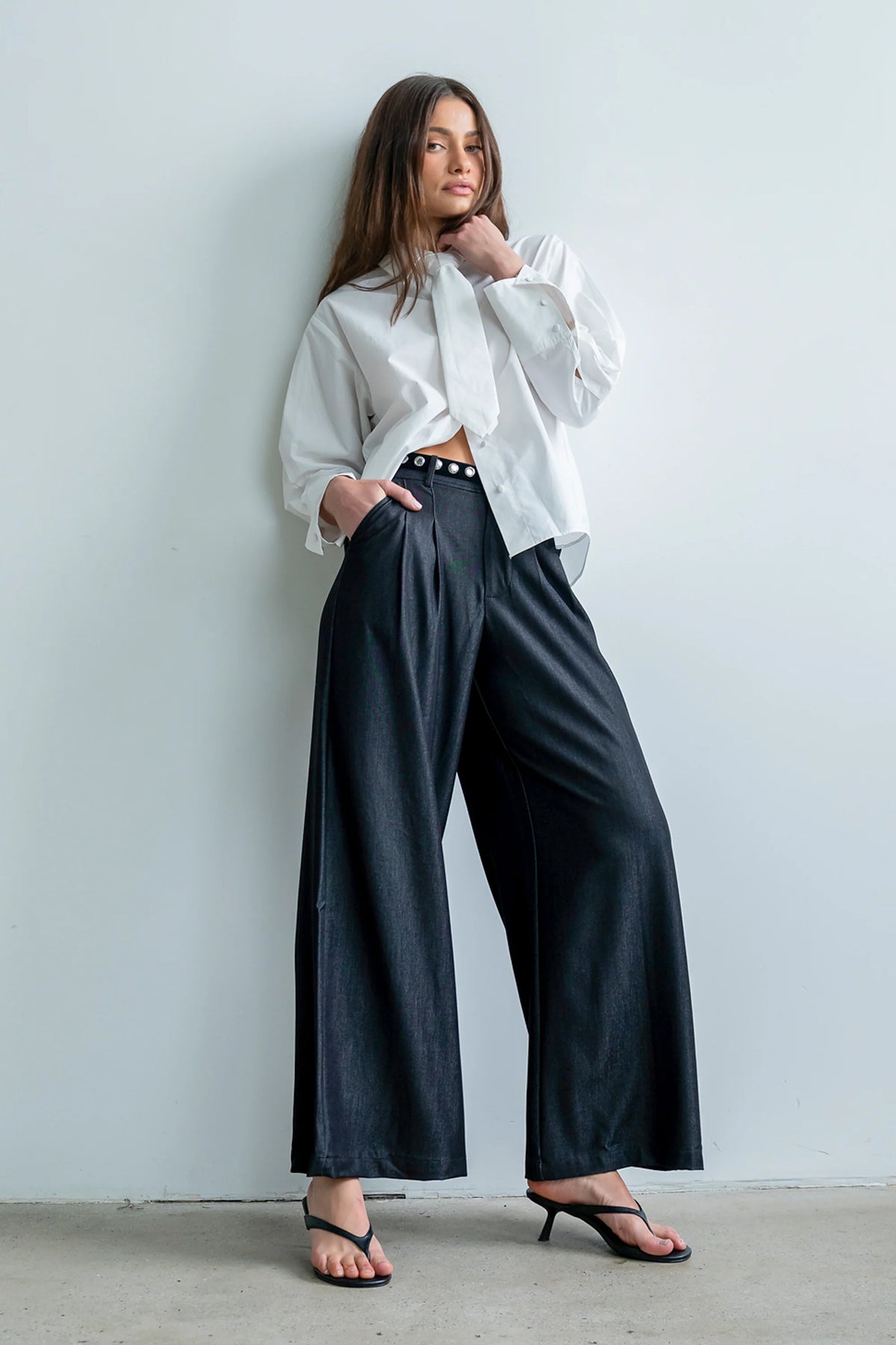 Joey Pleated Pants in Black