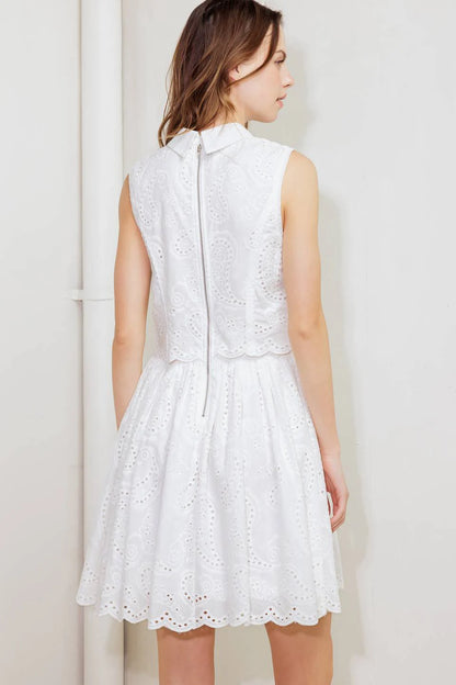 JOVIE WHITE EYELET MINI DRESS