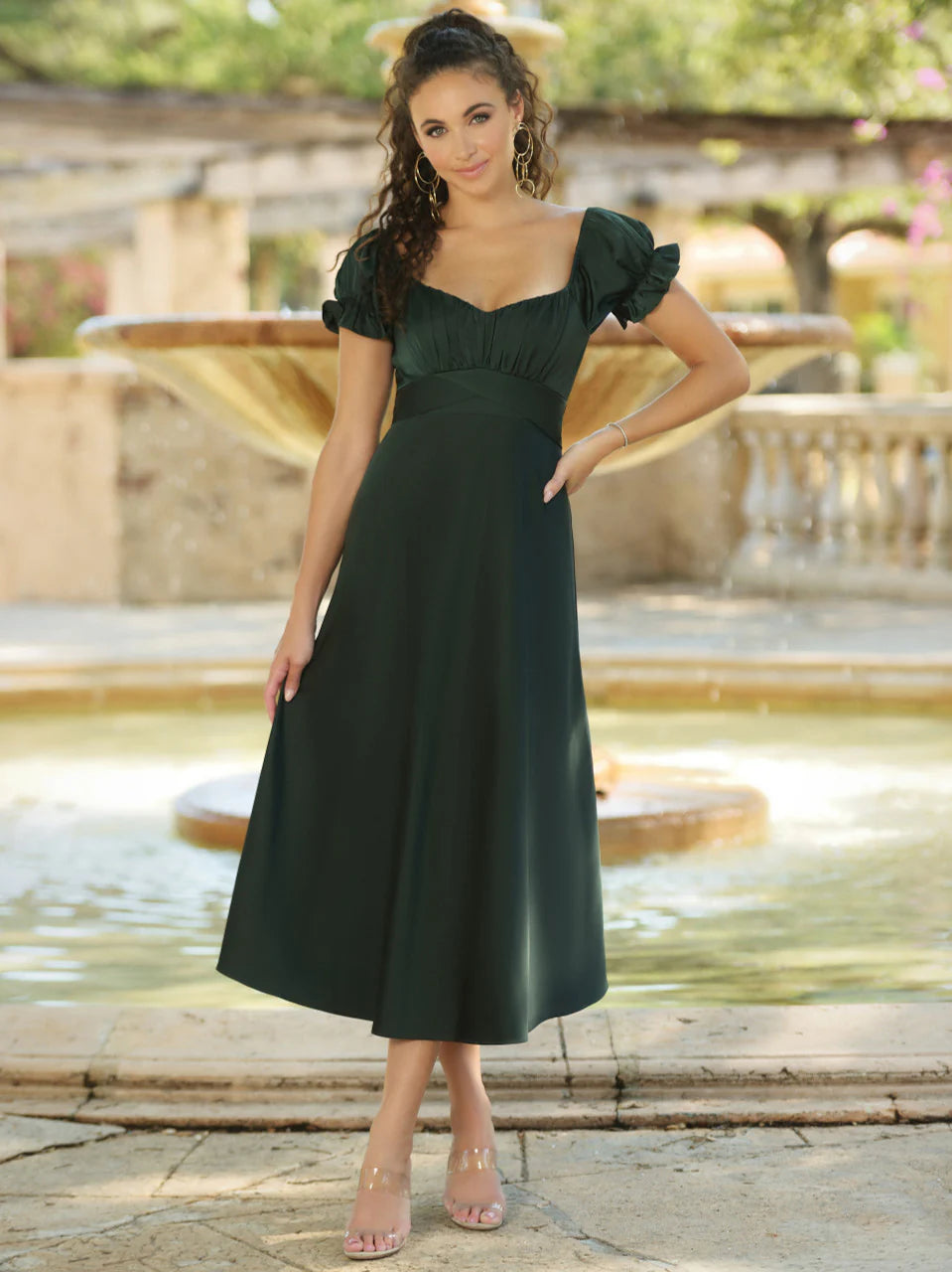 Maldives Midi Dress Hunter Green