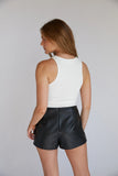 Lolita Faux Leather Wrap Skort