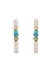 Beach Day Pearl and Gemstone Hoop Earrings