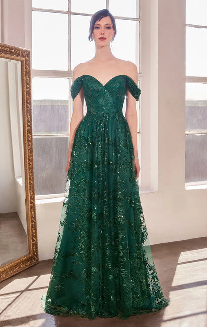 Veronica Gown Glitter Print A line Dress