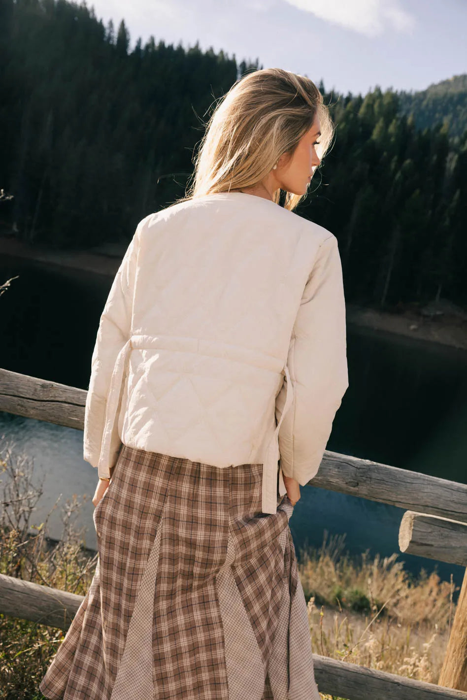 Zola Quilted Jacket in Bone FINAL SALE