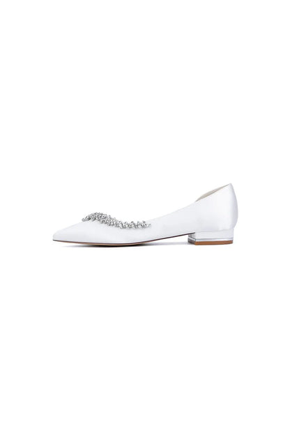 Silver Satin High Heels with Crystal Embellishments 18448 11YK