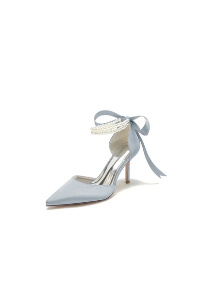 Pointed Toe Party Shoes with Ribbon Tie