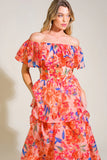 STROLL THE AVENUES MIDI DRESS PEACH FINAL SALE