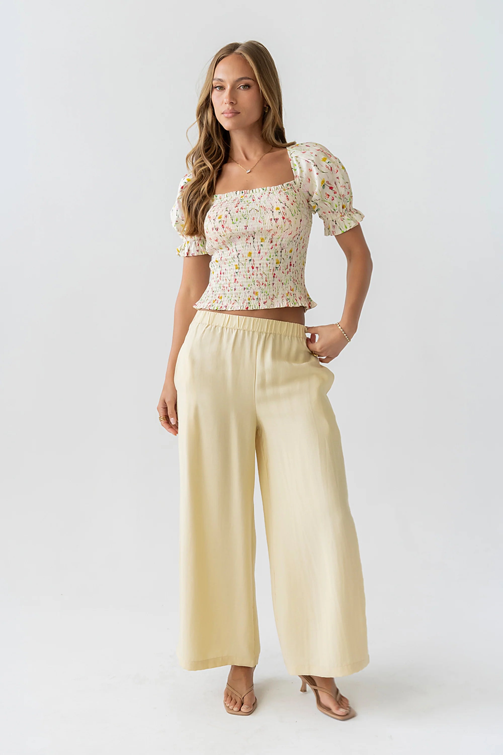 Lee Wide Leg Pants in Yellow