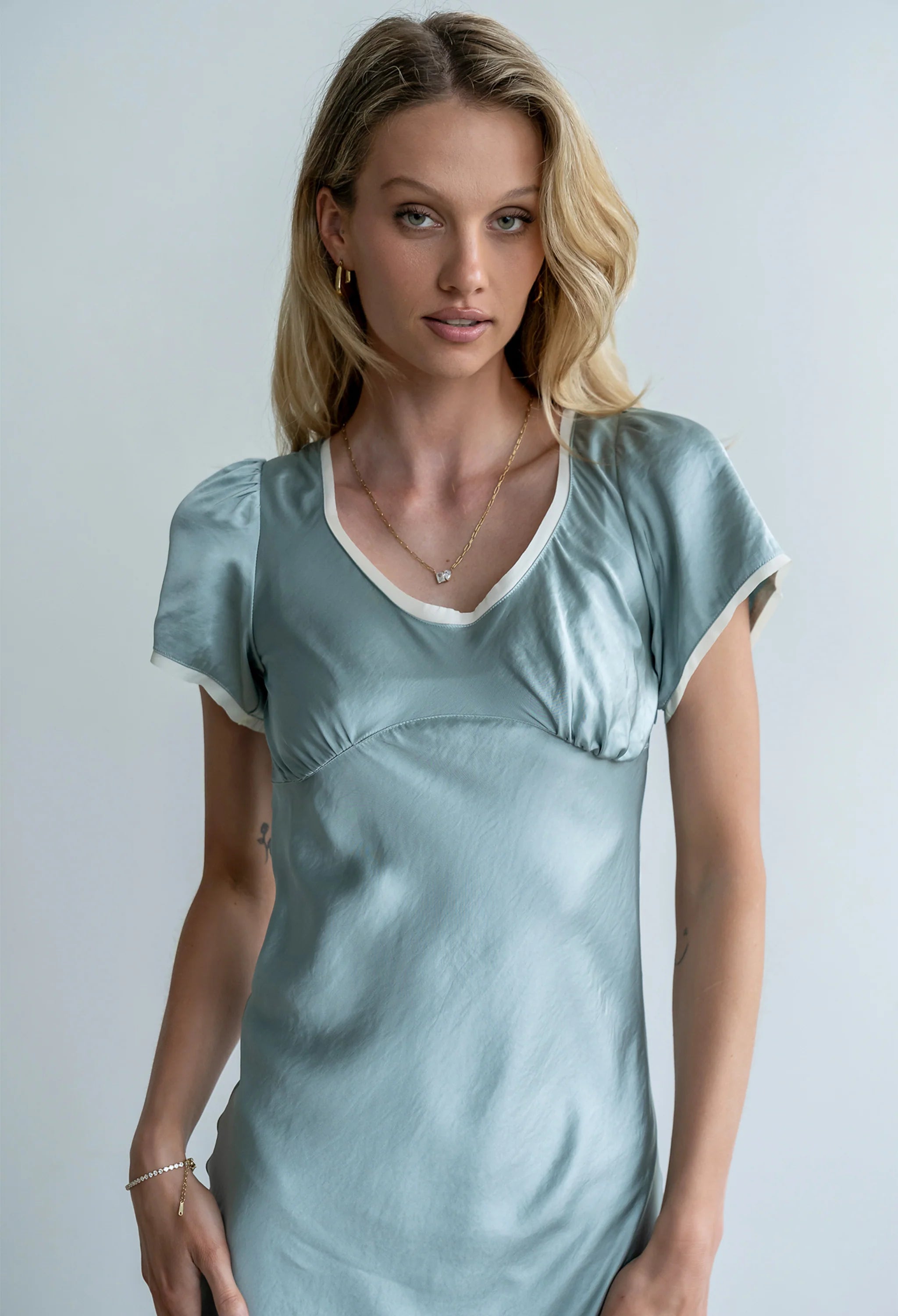 Austia Midi Dress in Light Blue