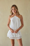 Maxine Chiffon Ruffle Mini Romper Dress