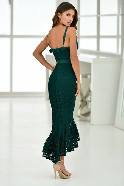 Leanne Midi Dress Emerald Green