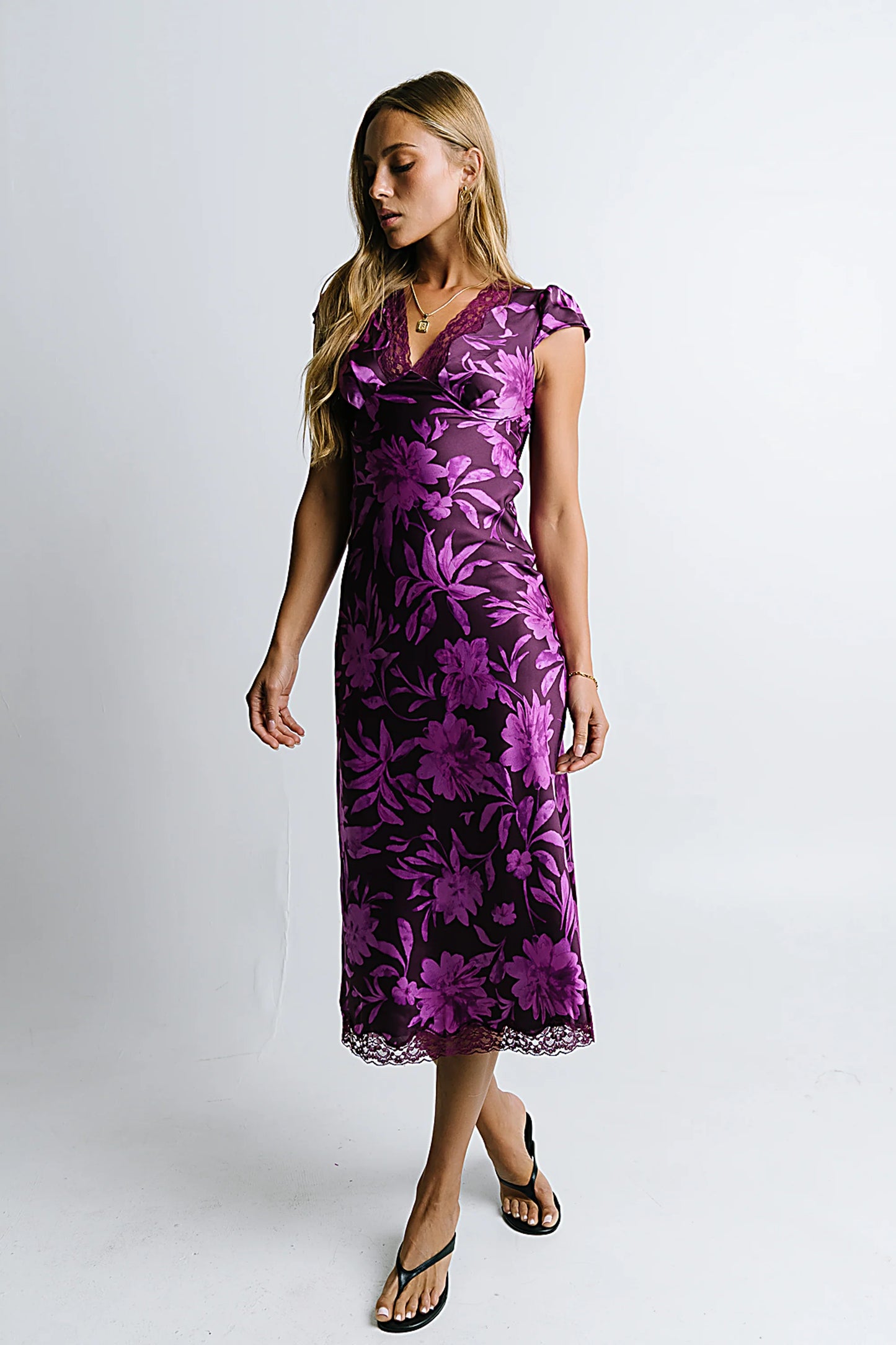 Cashe Lace Trim Maxi Dress FINAL SALE