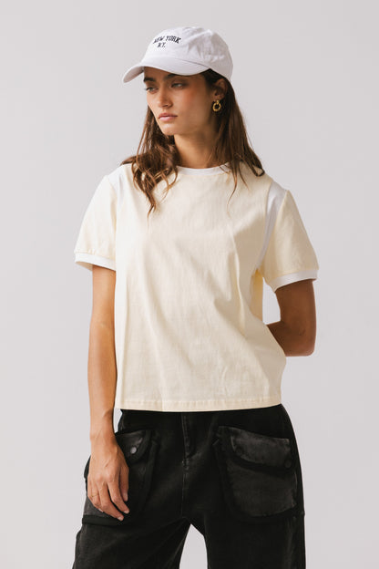 Emma Contrast Top in Yellow FINAL SALE