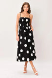 DOT THEORY BLACK WHITE MIDI DRESS