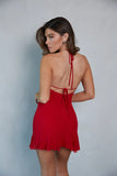Bex Halter Ruffle Mini Dress
