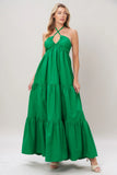 TROPIC STATEMENT GREEN MAXI DRESS