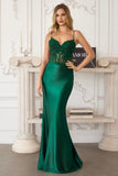 Traci Gown Metallic Satin Corset Dress