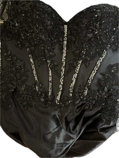 Jupiter Gown Fitted Strapless Lace Satin Gown