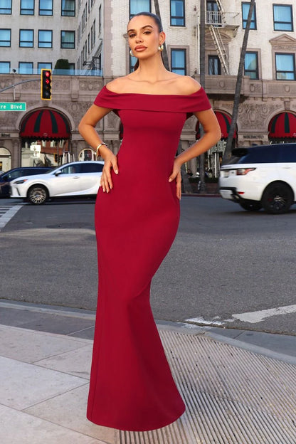 INEZ OFF THE SHOULDER MAXI DRESS