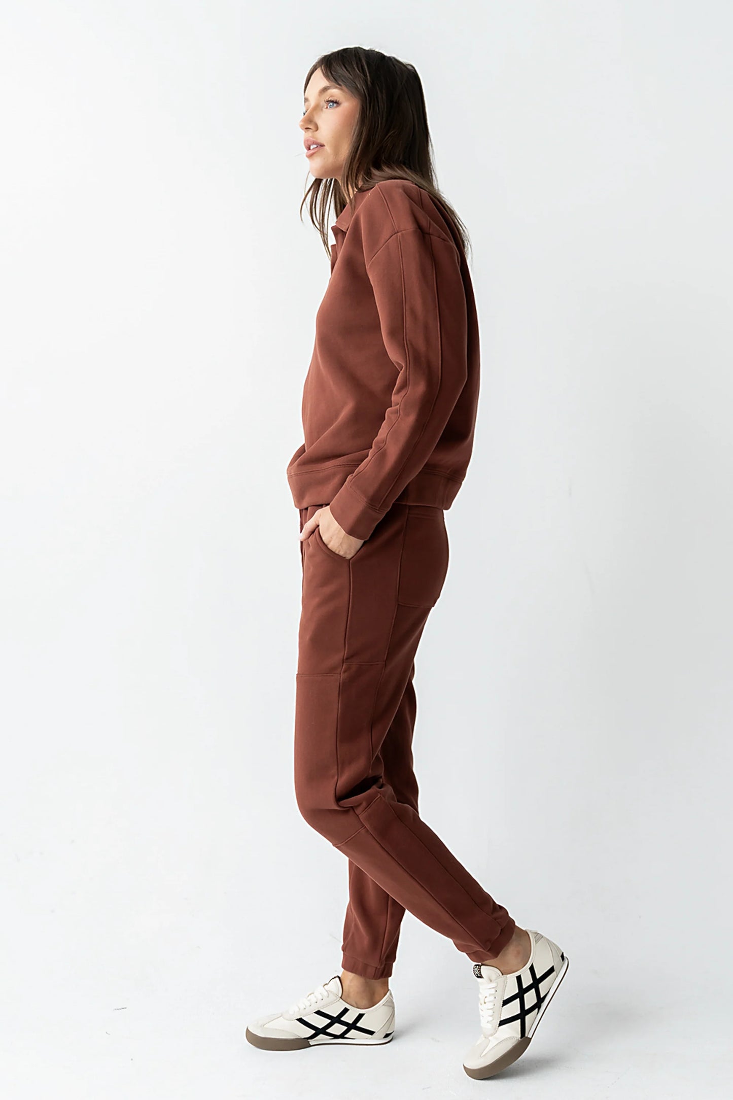 Patricia Barrel Sweatpants in Burgundy FINAL SALE