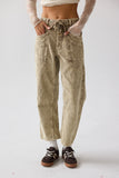 Dana Corduroy Barrel Pants in Olive FINAL SALE