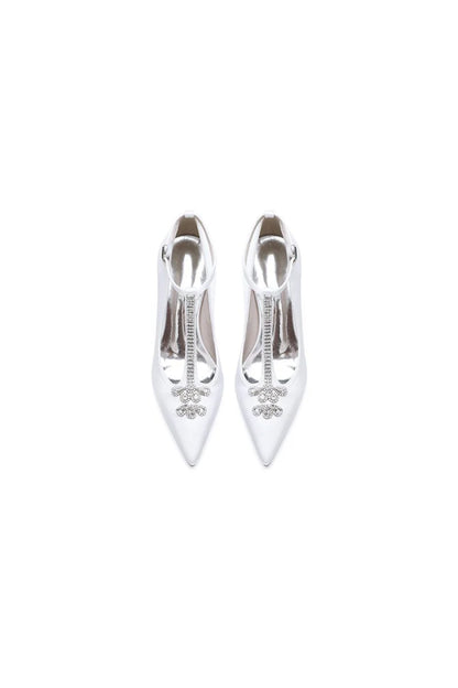 Party Pointed Toe Crystal Strap High Heels Shoes