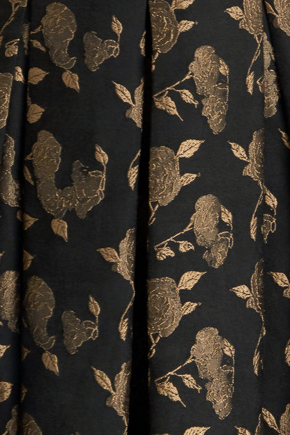 GARDEN OPERA BLACK BROWN MIDI DRESS FINAL SALE