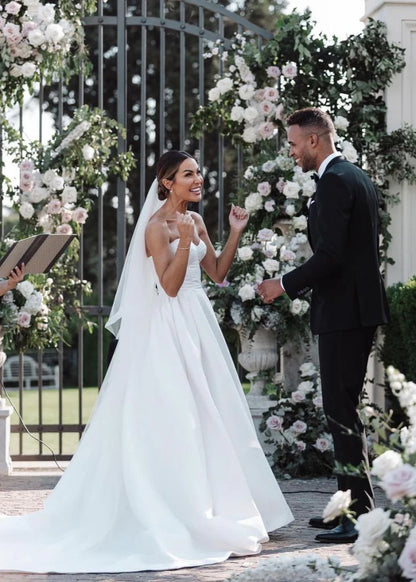 Ball Gown Sweetheart Satin Wedding Dresses