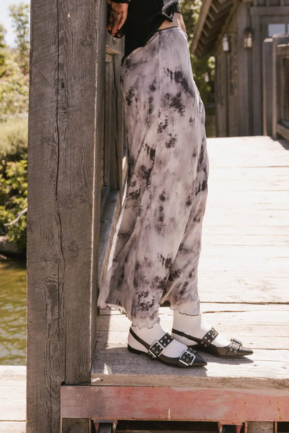 Chandler Abstract Maxi Skirt in Grey FINAL SALE