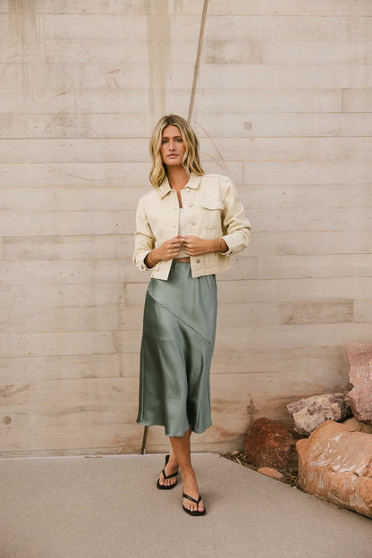 Zada Midi Skirt in Sage FINAL SALE