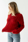 Maxine Speckled Sweater in Red