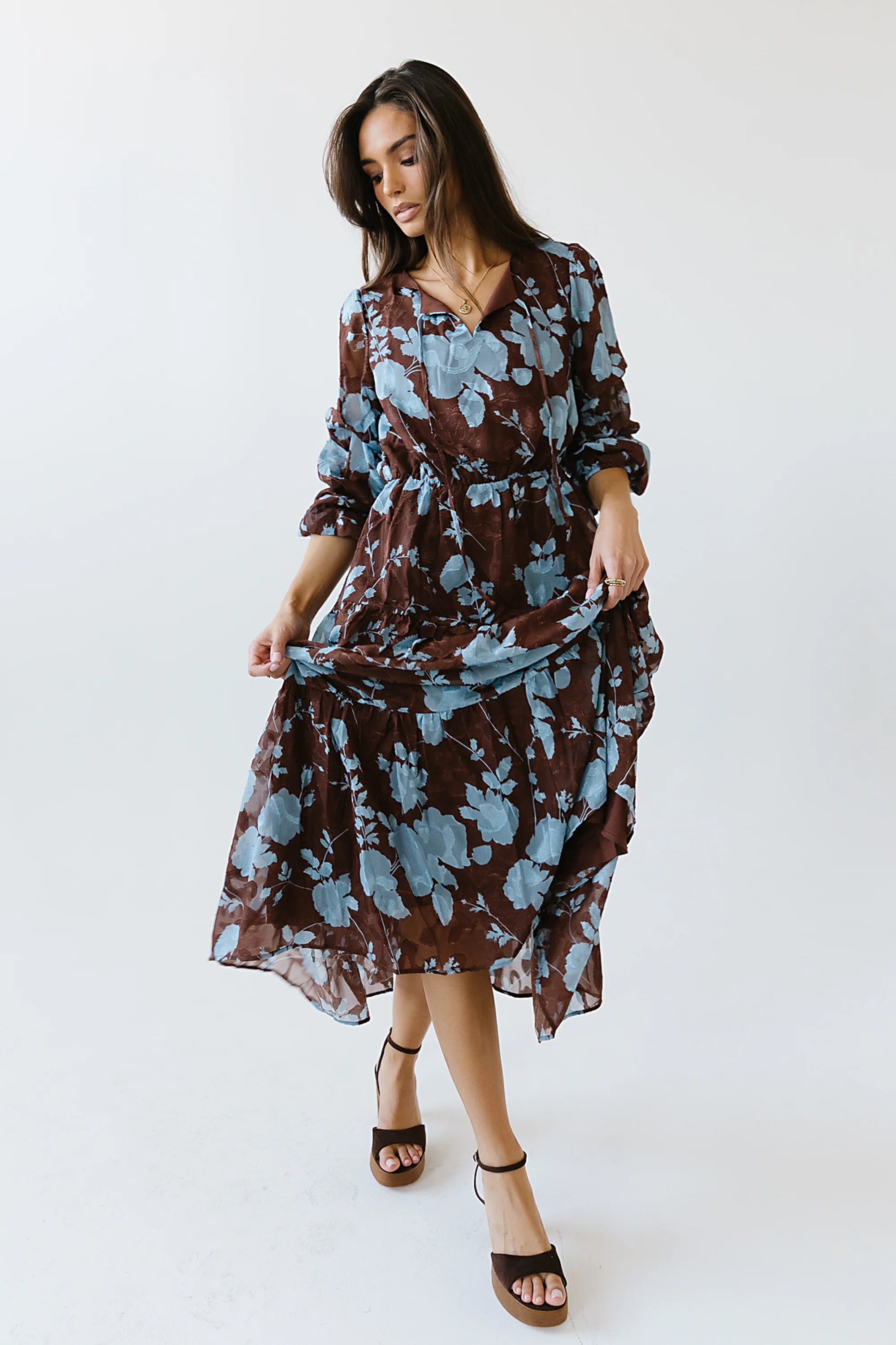 Cache Floral Midi Dress FINAL SALE