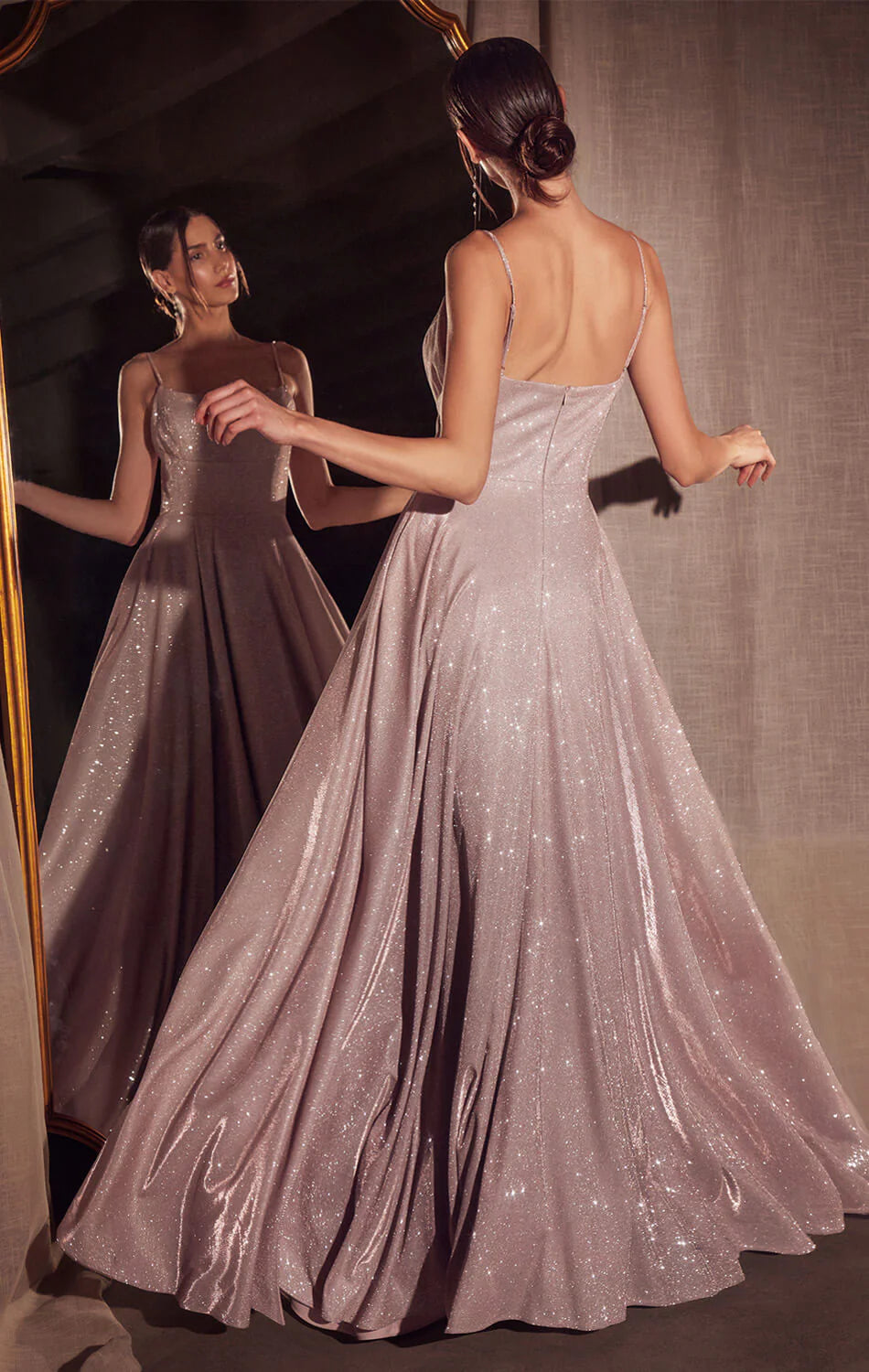 Eileen Gown Elegant Shimmer Drape Formal Dress