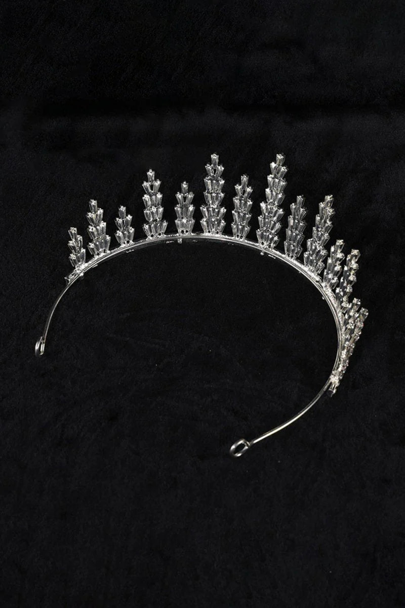 Silver Crystal Tiara For Women