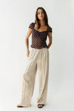 Gemma Satin Wide Leg Pants in Champagne