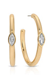Large Marquise Crystal Hoops