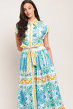 BLUE REGALIA MIDI DRESS