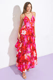 BEYOND AMAZING RED PLEATED MAXI DRESS