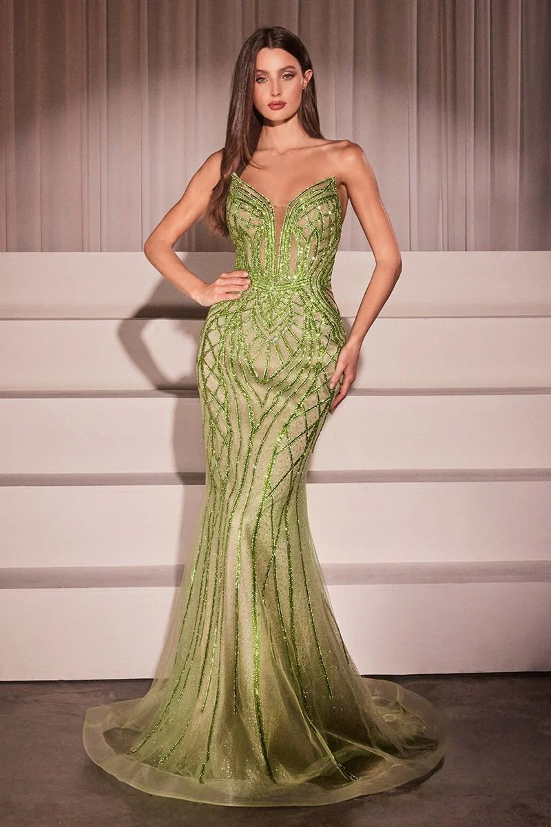 MAXWELL GOWN CRYSTAL STRAPLESS EMBELLISHED MERMAID GOWN