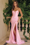 Rory Gown Strapless Bustier Fitted Satin Gown