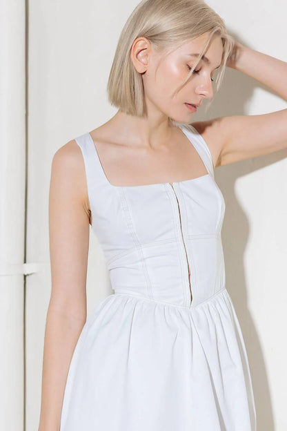 CATCH THE SUN WHITE MIDI DRESS