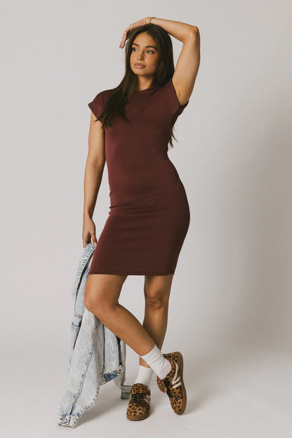 Lauren Tee Shirt Mini Dress in Berry FINAL SALE